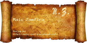 Maic Zamfira névjegykártya